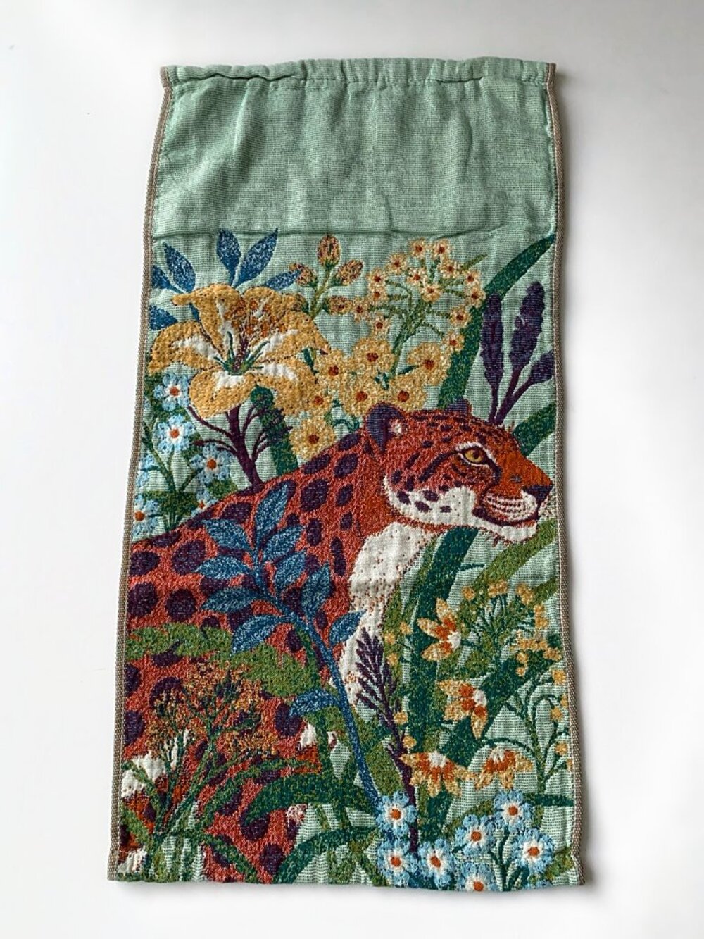 Set of 4 Jaguar hand towels 14X29” Floral Green - Picture 5 of 6